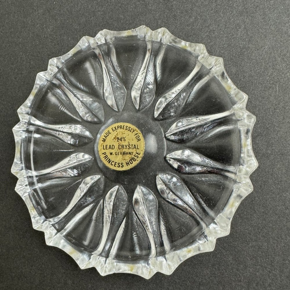 Vintage Princess House 24% Lead Crystail Trinket Dish West Germany